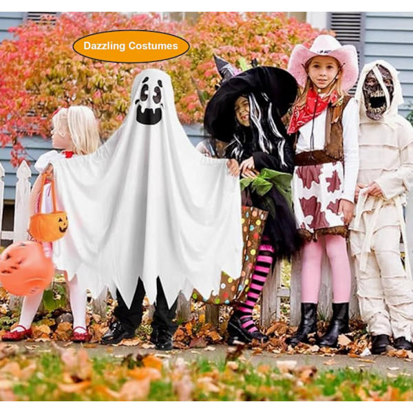 Hämähäkkipuku lapsille kurpitsakasseilla Halloween-asu lapsille cosplay valkoinen haamu takki lapsille Halloween-karnevaali