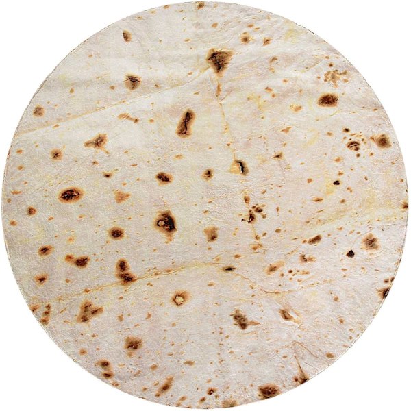 Burrito-tæppe, dobbeltsidet kæmpe mel-tortilla tæppe