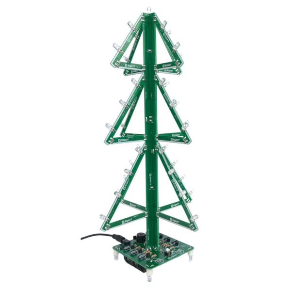 Gör-det-själv-musik Julgran Lödning Kit Blinkande LED 3D Xmas Tree Electronic Set