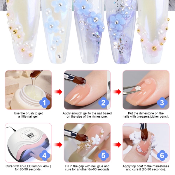 Färgglada blommiga nagelkonstdekorationer, för nagelkonsttillbehör, gör-det-själv-smyckestillverkning