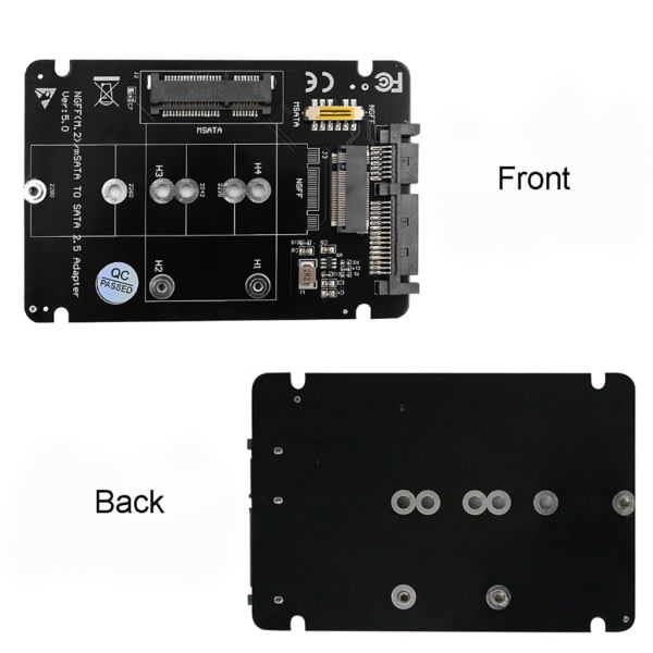 1 st NGFF(M2)mSATA till SATA3 2,5-tums adapterkonverteringskort med skruvar Skruvmejselkonverteringskort (inget SSD-kort) null - B