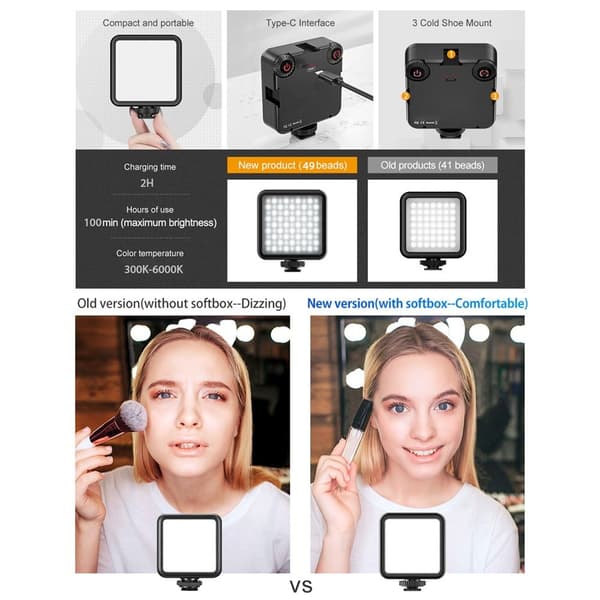 LED Videolys Kameralys BATTERI VERSION BATTERI VERSION Batteri Version Battery Version