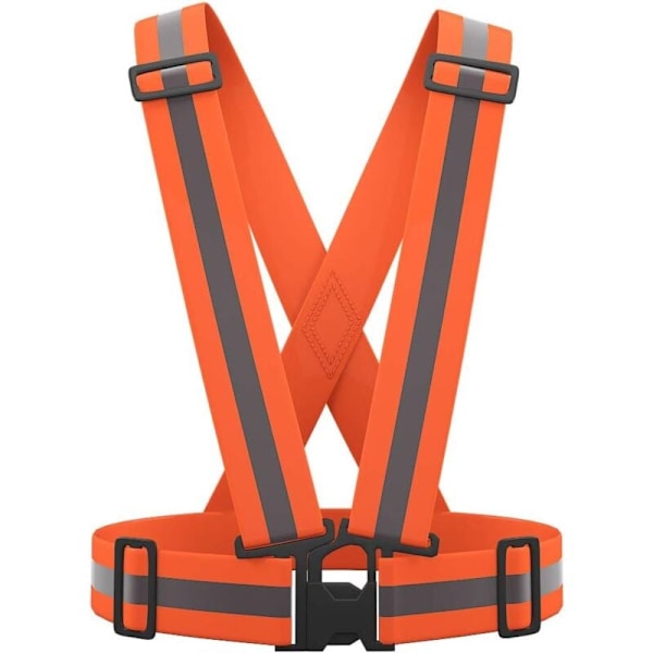 Varselväst Hög Synlighet Reflexväst Justerbar Säkerhetsväst för Löpning, Cykling, Motorcykel (Orange Färg)