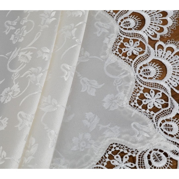 IC Lyxig fyrkantig liten duk Elegant blommig broderad spetsduk för festkök, middag och picknick (Typ C, 22\" x 22\")