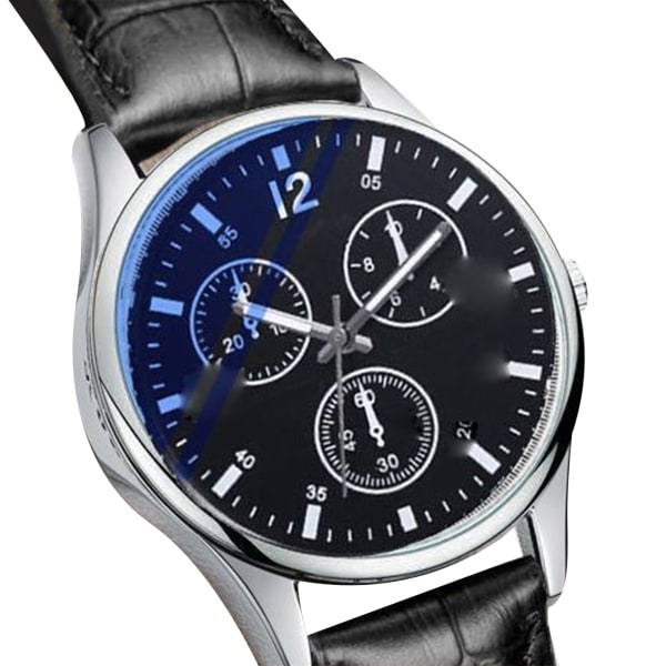 Helautomatisk mekanisk watch för män Enkel vattentät armbandsur Present för födelsedag No Calendar