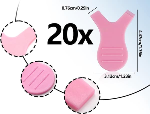 Y-formet øjenvippeløftkam, fleksibel plastikseparator til øjenvippeforlængelser, 20-pak til salon- og hjemmebrug, klar, 4,5 x 3,3 cm