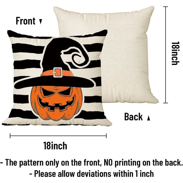 IC Happy Halloween tyynynpäällinen 45 x 45 cm, 4 kpl:een setti, jossa 4 bonSLUS-koristeellista lasinalusta, lSLINnea, aavemainen kurpitsSLIN-noitalinna