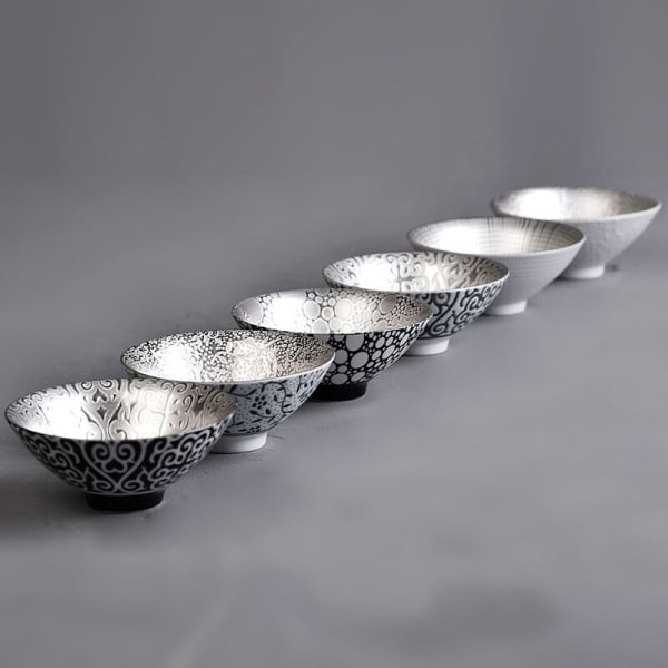 IC Handgjord Silver Tekopp Stil Keramisk Tekopp Teskål Emalj A1