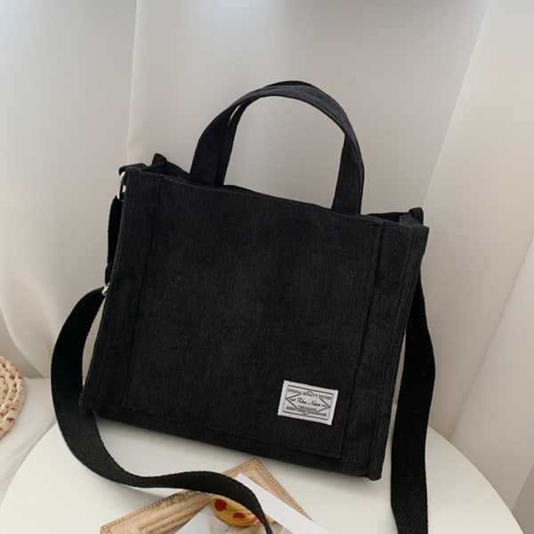 IC Tote Taske Kvinder Lille Satchel Taske Håndtaske Stilfuld Tote Håndtaske sort