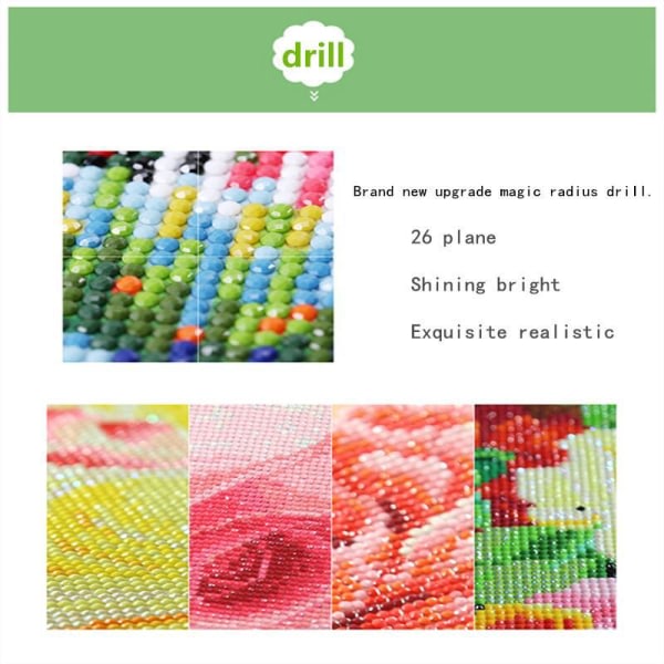 8 delar DIY Diamond Painting Coaster Set - Colorful Patterns, Co