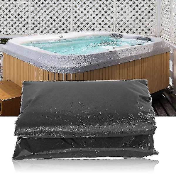 10 storlekar fyrkantigt bubbelbadsskydd med vattentätt solskydd UV-beständigt, utomhus bubbelbad spa bad poolskydd täckning, 190t