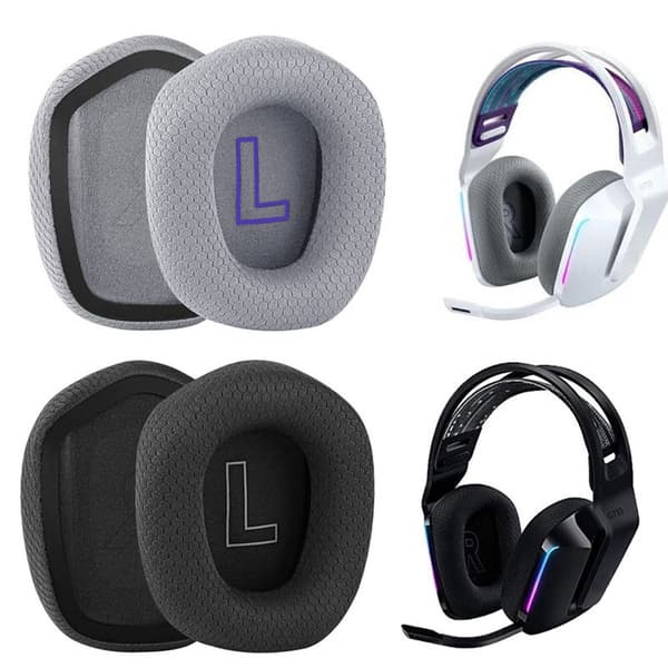 2 kpl Vaihtopehmuste Logitech G733 SVARTA mustille kuulokkeille black