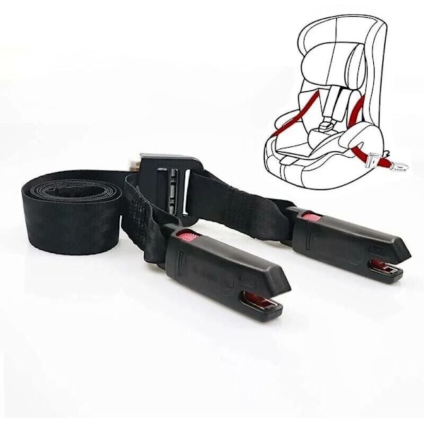 Isofix-strop til generel autostol, Isofix-sele Ltuikhq Betjening med én knap Blød polyester Sort 1,6 m Styrke 15000N..DEBUNS