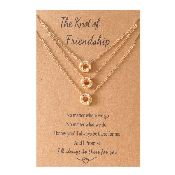2/3 st Best Friend Knot Halsband för Infinity Friendship Halsband Smycken Födelsedag jul brudtärna presenter för kvinnor Gold - 3