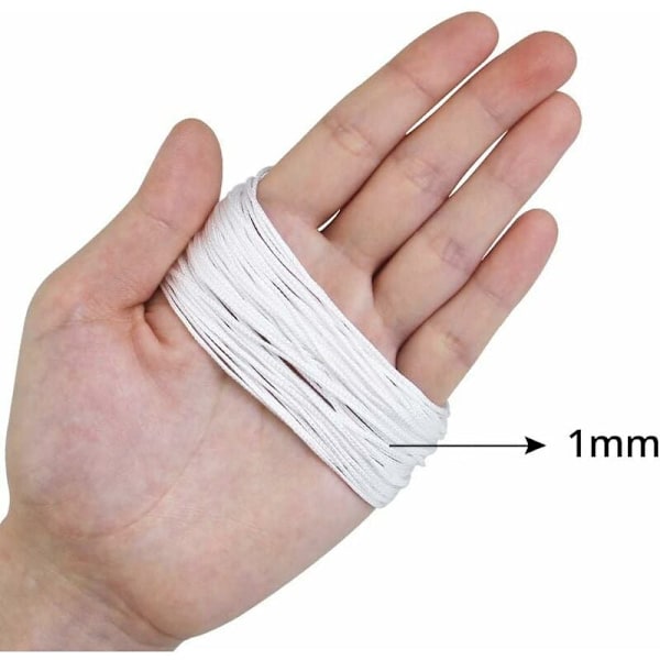 150 meter Flätad Persiennsnöre, 1 mm Diameter Vit Polyetenlina för Persienner Aluminium Lamellgardin Fönsterlucka Trädgårdsväxter och Hantverk