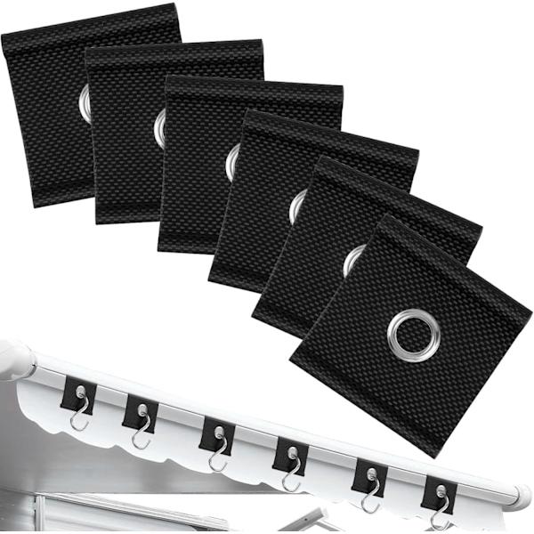 6-delt campingtelt krog, egnet til 5/6mm – 7/8mm skinner, egnet til autocampere, campingvogne
