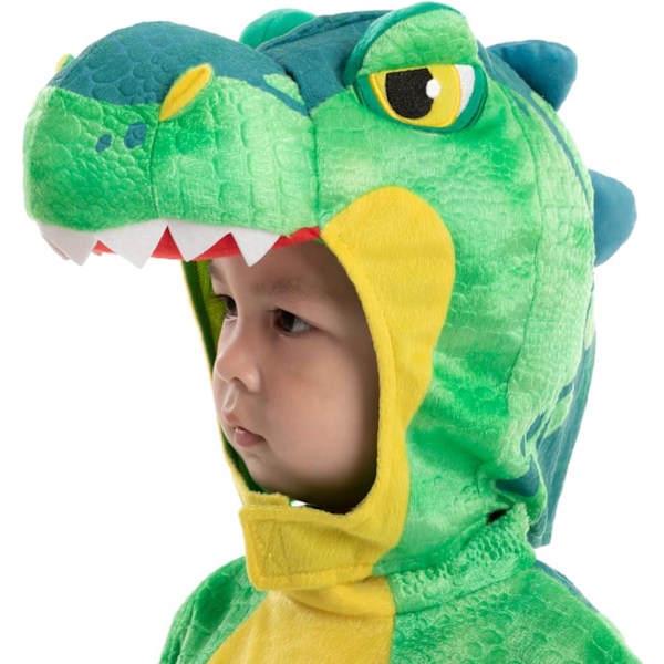 Grön T-Rex Dinosauriekostym för Barn, Halloween, Godis eller Rollspel Small ( 5 – 7 yrs)