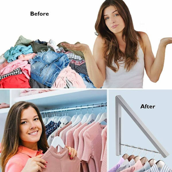 Foldable Clothes Hanger, Space-Saving Foldable Hanger, Aluminum Al