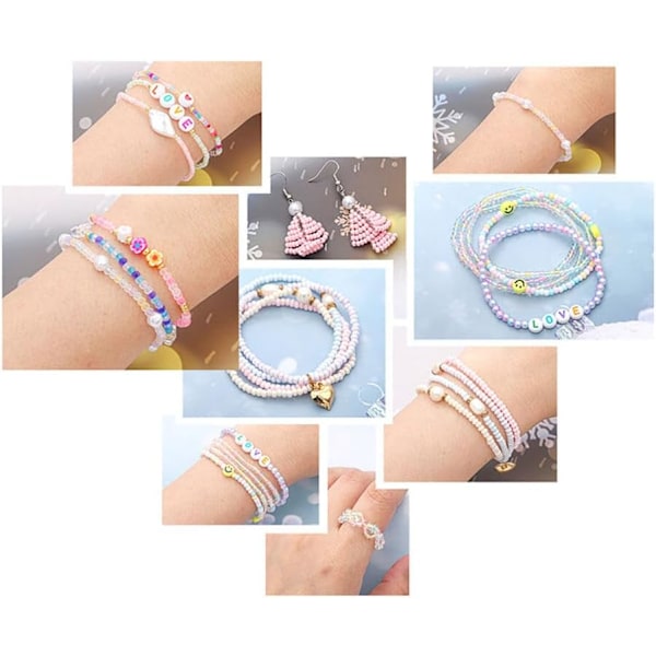 Färgglada Mini Rosenpärlor - Pärlset för Armband och Halsband Light violet
