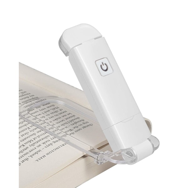 Leselys USB-oppladbar med 2 justerbare lysstyrker, hvit
