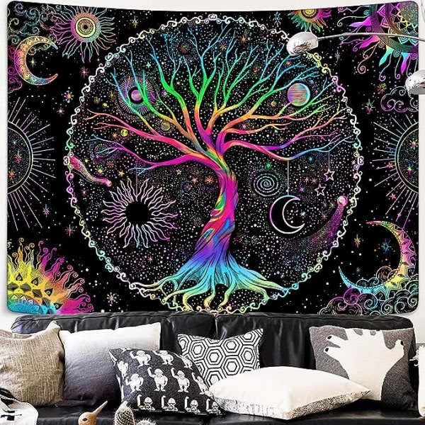 Livets träd Tapestry Färgglad gobeläng Andlig gobeläng Galactic Space Tapestry Sovrums gobeläng Estetisk gobeläng (50 x 60 tum)