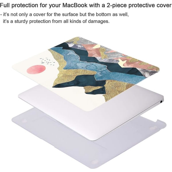 Macbook Air 13- case 2020 2019 2018 Release A2337/a2179/a1932 med display Touch ID, hållbart case i hårdplast