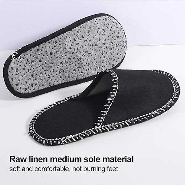 Par Fleece Filt Tøfler Bærbare Vaskbare Engangs Anti-Slip Tøfler til Familie Spa Gæster Hotel Rejse