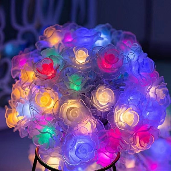 Ball lysstreng rom atmosfære boble ball lysstreng utendørs batterikasse dekorasjon stjernelys Rose flower string lights 10m 100 lights plug-in model