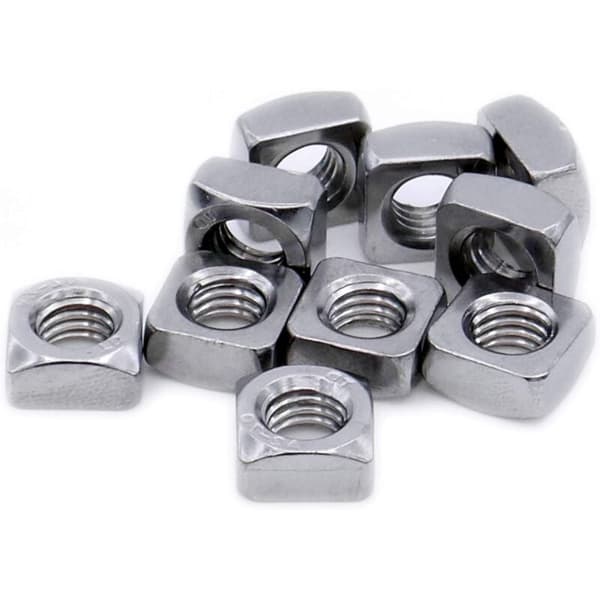 Firkantmutter M8 (8mm) (Fasettert) – Rustfritt stål (A2) (Pakke med 20)