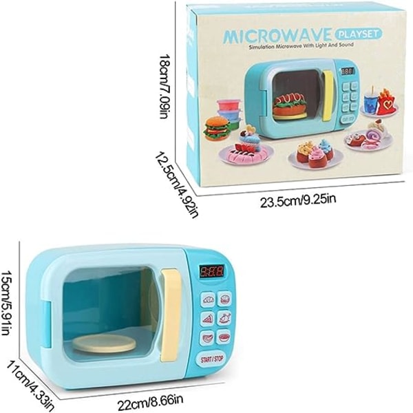 Kök mikrovågsugn leksaksset Låtsas elektroniskt ugn för barn med set för barn (Random Food) Set