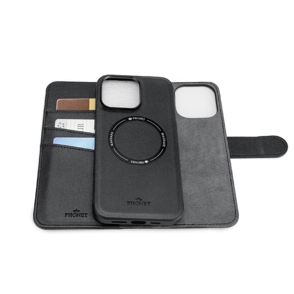Phonet Magnet -kotelo Magsafe-kuorella iPhone 15 Plus 14 Plus -puhelimelle, musta iPhone 15 Plus-14 Plus Black