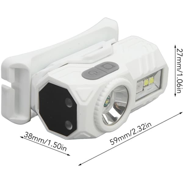 Supersterk LED-hodelykt med bevegelsessensor og magnetisk absorpsjon, LED-hodelykt med hattklemme, DUBUNS
