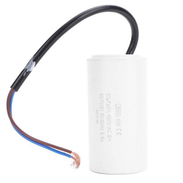 CBB60 Motor Startkondensator 450V 50uF Mikrofarad Kondensator Trådføring