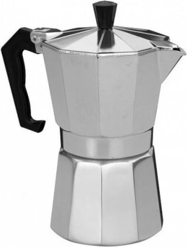 Espressokoker for komfyr, 6-kopps aluminiumsperkolator, 330 ml, kompakt design for hjemmebrygging av kaffe, sølv