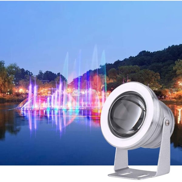 LED Undervattensstrålkastare, IP67 Vattentät RGB Undervattensbelysning, 10W LED Strålkastare för Utomhus Trädgårdsbelysning med Fontän Pool NPTERBL