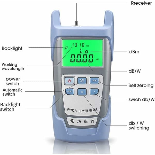FTTH Fiber Optic Power Meter Optisk Kabeltestare Fiber Optisk Testare -70 dBm till +10 dBm