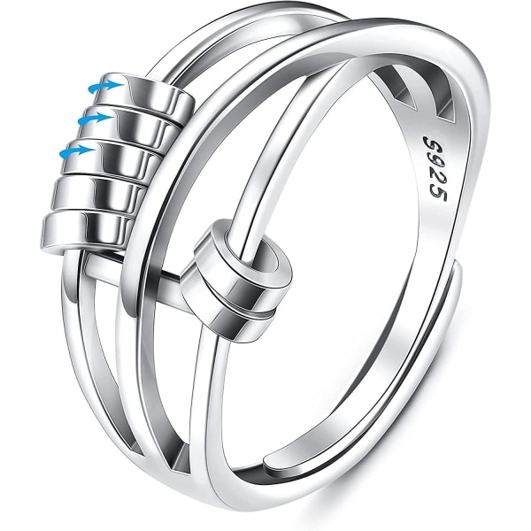 IC 925 Sterling Silver Ring Stresslindring Present för kvinnor