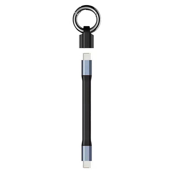 PD65W USB Type C til Type-C Kabel Mini Nøkkelring Bærbar 3A Hurtiglading Type-C Kort Datakabel for Type-C Enheter