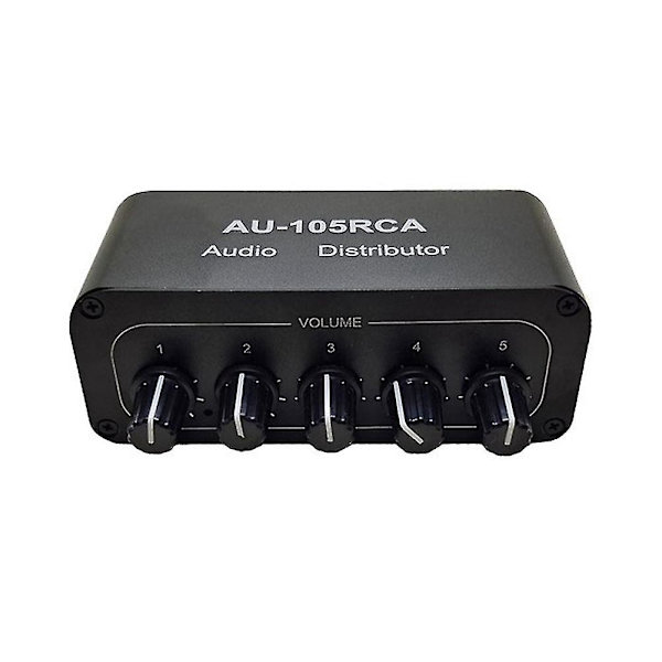 Stereo Audio Mixer 1 Input 5 Output Monikanavainen äänenlähteen jakaja RCA-liitäntä vahvistimelle