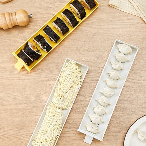 IC Dumplings Organizer Crisper Dumpling Opbevaringsboks Skuffe Gul