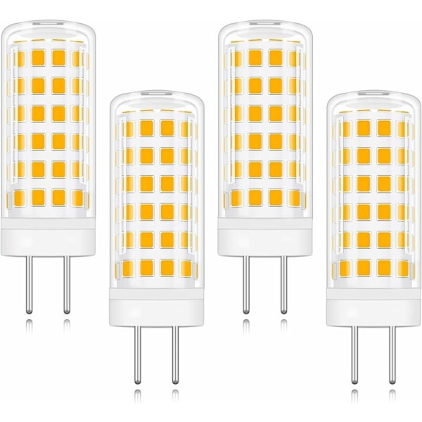 4-pack GY6.35 Sockel LED-lampor 9W AC/DC 220V Varmvit 3000K Motsvarande 9W Halogenlampa [Energiklass A+]