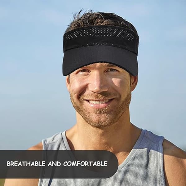2 solhatte - Hul top, damebaseballkasket med hestehale - Mesh top, unisex - 56-60 cm - Sort & Grå