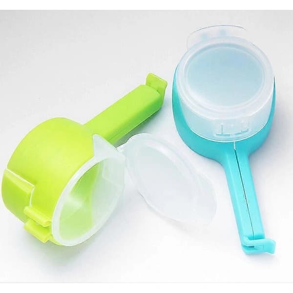 2-pakning plastposeforseglingsklemmer, holdbare multifunksjonelle matoppbevaringsforseglere for brød- og snacksposer, grønn