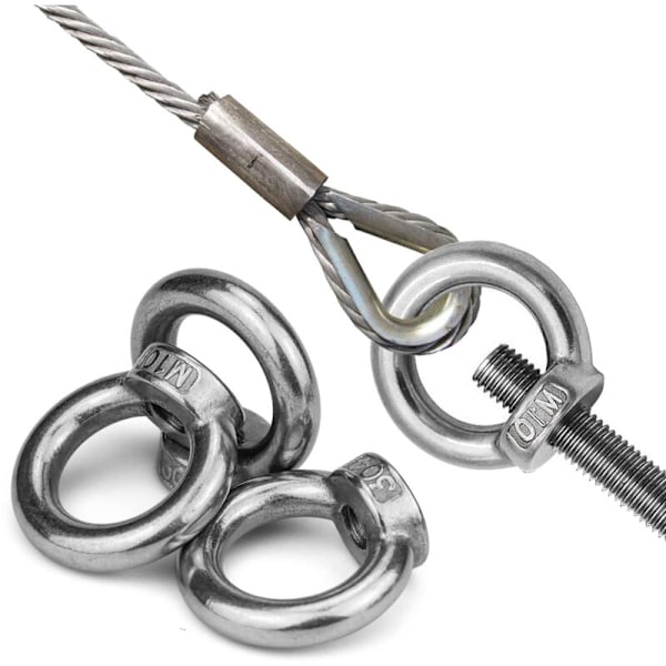 M10 304 Rustfritt Stål Ring Øye Mutter Løfte Mutter for Muttere Marine Kvalitet Løfte Mutter Ring Mutter NPTERBL