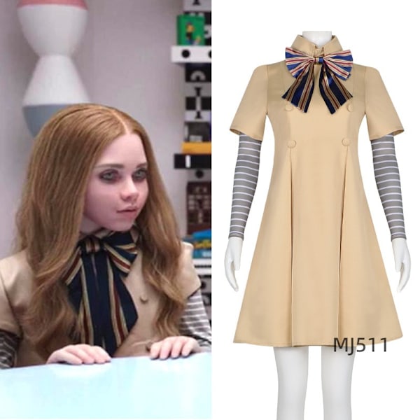 M3GAN/Meghan cosplay-asu, elokuvan sankaritarin mekko, sama tyyli cosplay-asu, naisille ja lapsille, täysi setti Megan suit Children 130