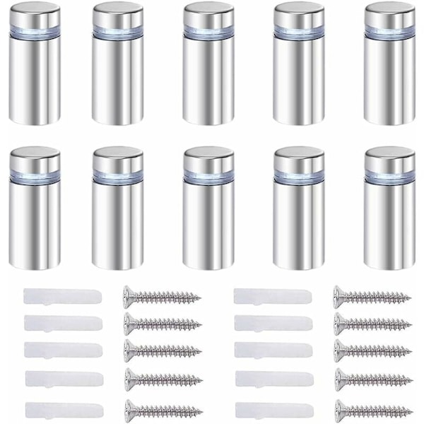 20x Distansskruvar, Glasreklam Axis Spacer Bolt Fix Glasdistansreklam, Rostfritt stål, 12X40mm, med Skruvmonteringstillbehör