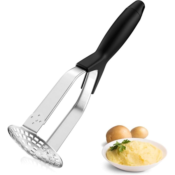 Kartoffelmoser i rustfrit stål, professionel manuel kartoffelpresser med skridsikkert håndtag, sammenklappelig æblemoser til frugt, grøntsager, babymad