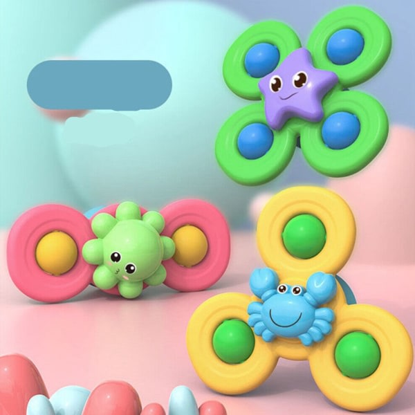 Baby Bath Sugkopp Top Spin Spinning Top Sucker Spinner Toy - spot försäljning ocean