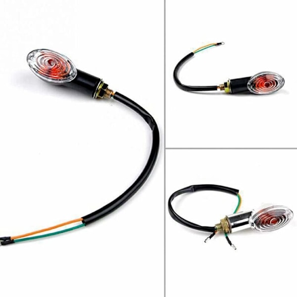 4 stk. Motorsykkelblinklys Mini Blinklys 12V Vanntett Universal for Motorsykkel Scooter Quad Cruiser Off Road