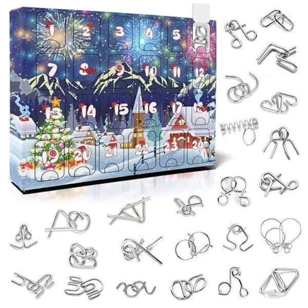 Adventskalender - Metallpussel - Hjärngympa fidget Multicolor multifärg